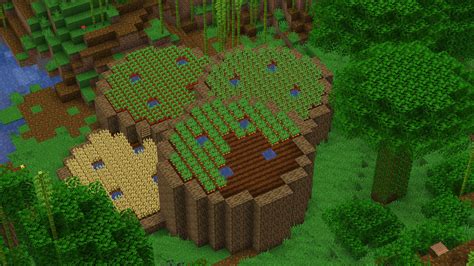 A circular farm I made a while ago :) : r/Minecraft