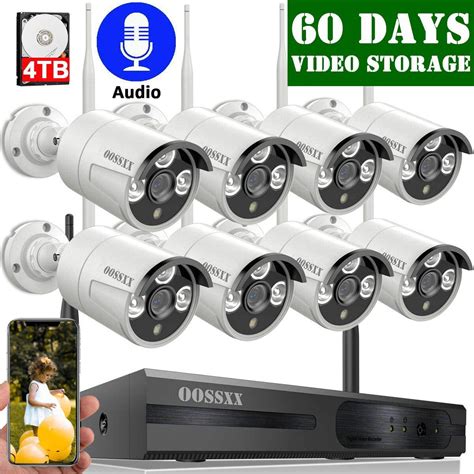 Wireless Security Camera System, OOSSXX 1080P Surveillance Cameras ...