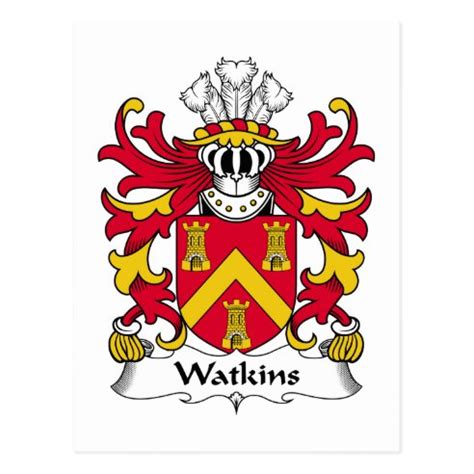 Watkins Coat Of Arms Postcards | Zazzle UK