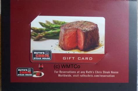 $100 RUTH'S CHRIS STEAKHOUSE GIFT CARD - FREE MAILING - 10% Discount to Face in Gift Cards ...