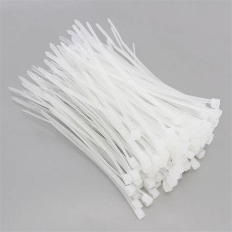 100 Heavy Duty 4 Inches 18 Pound Zip Cable Ties Nylon Wrap White Clear Natural - Walmart.com