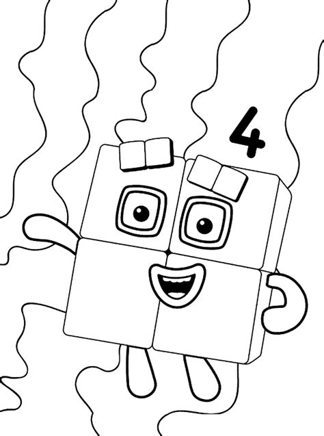 Kids-n-fun.com | Coloring page Numberblocks Number block 4