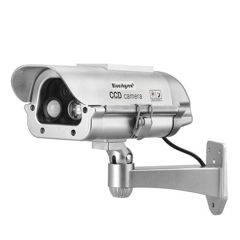 Blueskysea Dummy Outdoor Camera Fake Security CCTV Cam with Solar Powered Human Sensor Flash ...