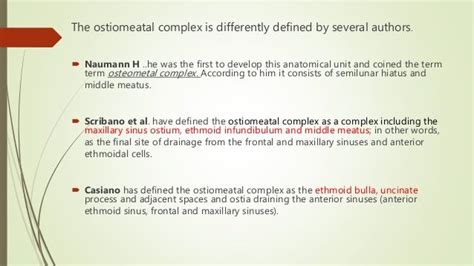 Surgical anatomy of osteomeatal complex