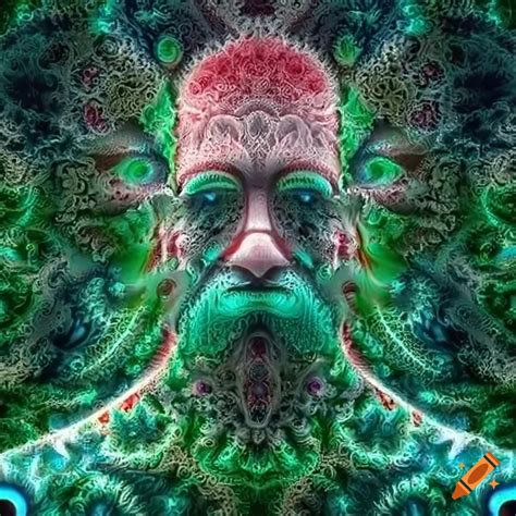 Abstract fractal artwork with a colorful mustache