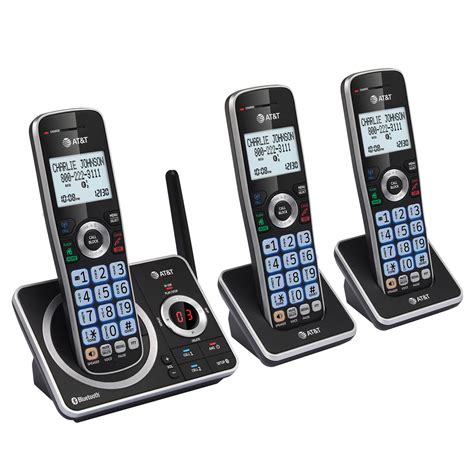 AT&T 3 Handset Cordless Phone, Connect to Cell, Answering Machine ...