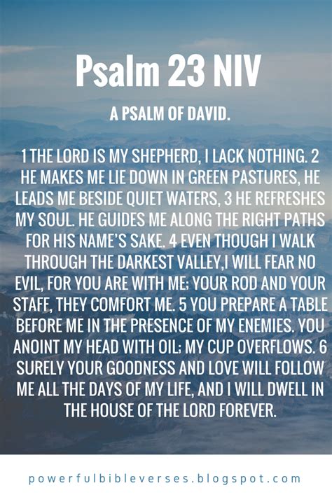 Psalm 23 NIV - Powerful Bible Verses