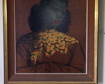 Items similar to RARE - Vladimir Tretchikoff - Weeping Rose - Vintage Framed LARGE Litho ...