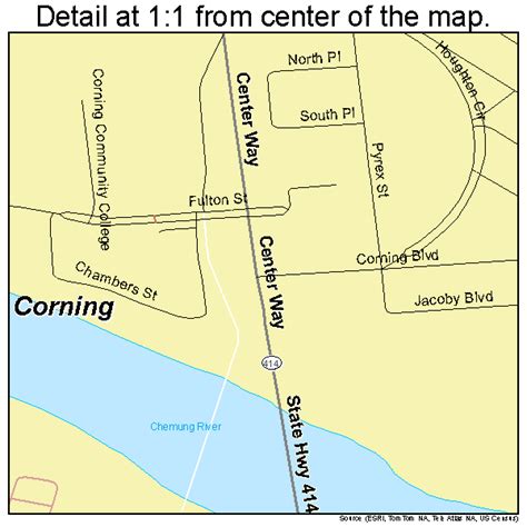 Corning New York Street Map 3618256