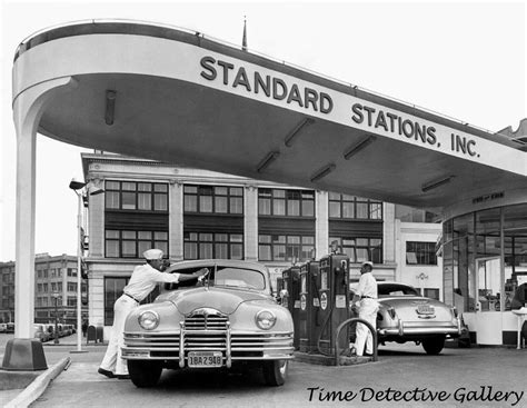 A Standard Crown Gas Station, California - 1950s - Vintage Photo Print ...