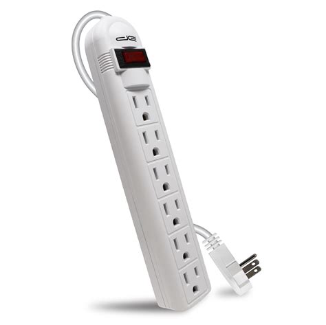 6-Outlet Surge Protector with Flat Plug (Power Strip) – DE Surge