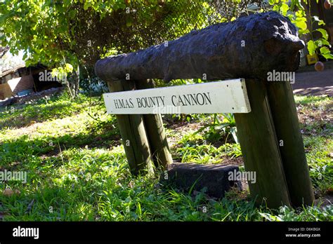 The only re-discovered cannon of the HMS Bounty, Pitcairn Island ...