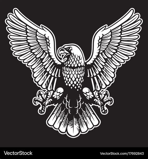 Eagle black and white Royalty Free Vector Image