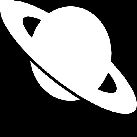 Vector, Image of Saturn planet icon, black and white color, with transparent background 9906708 ...