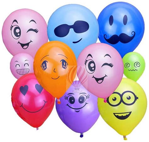 Buy HK Balloons Printed Emoji Smiley Face Expression Balloon (Multicolor, Pack Of 30) Online at ...