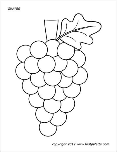 Grapes | Free Printable Templates & Coloring Pages | FirstPalette.com