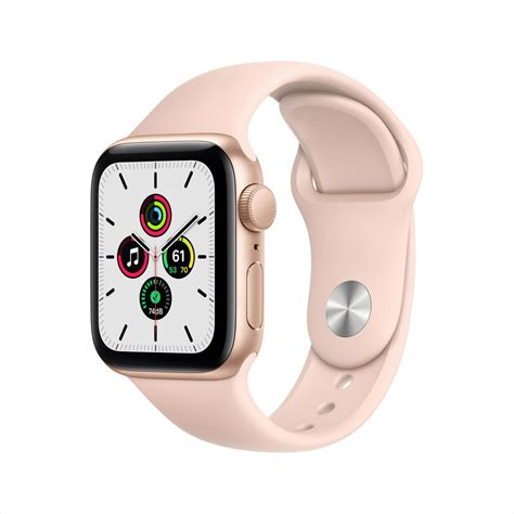 Apple Watch SE GPS, 40mm Gold Aluminum Case with Pink Sand Sport Band - Regular - Walmart.com ...