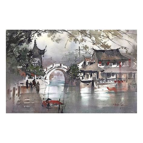 Morning Light #fengjing #china #pleinair #watercolorpainting #art #architecture ...