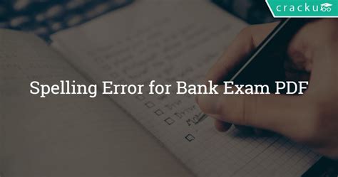 Spelling Error for Bank Exam PDF - Cracku