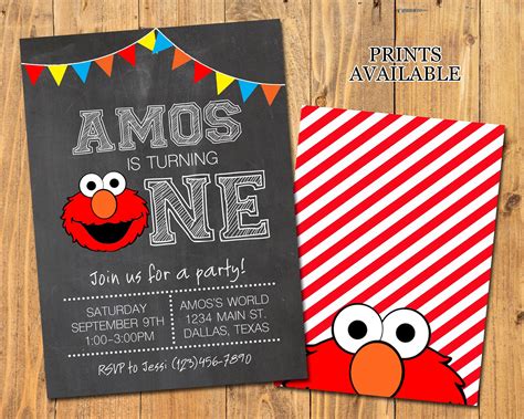 ELMO BIRTHDAY INVITATION Elmo Party Digital/Printable | Etsy