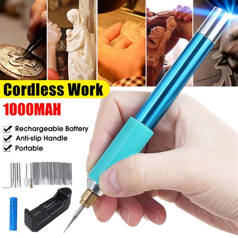 Cordless Electric Engraving Pen 1000mA Rechargeable Engraver Sander Polisher