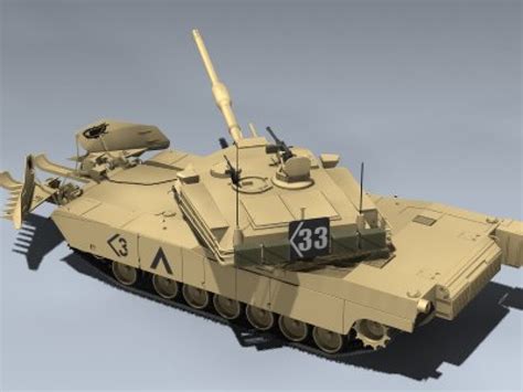 M1A1 Abrams Mine Plow 3d Model by Mesh Factory