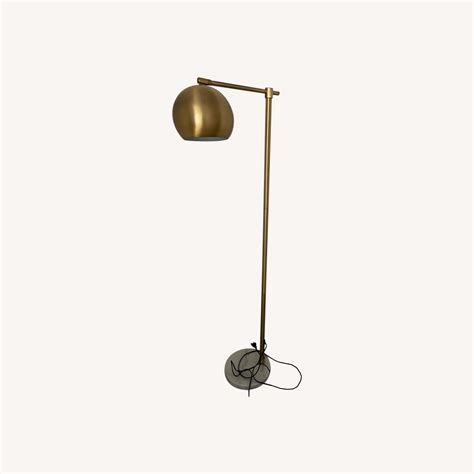 Two Brass Floor Lamps with European Plugs - AptDeco