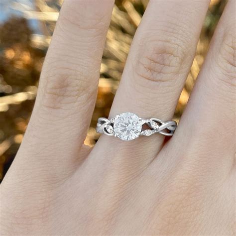 Diamond Marquise Vine Leaf Engagement Ring Setting 14k White Gold (0 ...