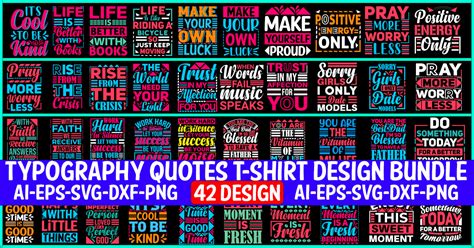 Typography Quotes T-Shirt Design Bundle Bundle · Creative Fabrica