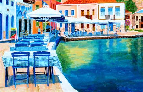 Contemporary Art - Acrylic - Kastellórizo Port île grecque - Pascal ...