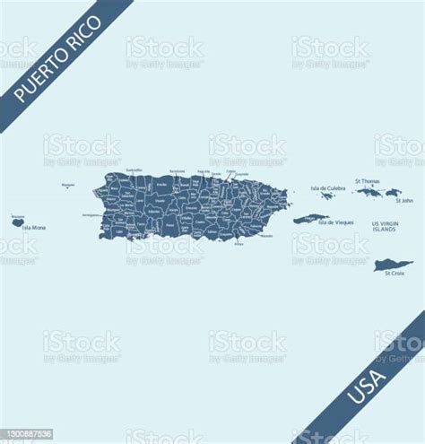 Puerto Rico Counties Map Stock Illustration - Download Image Now ...