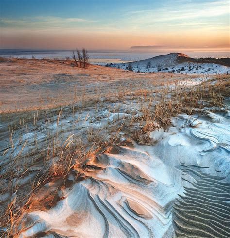 Lake Michigan sand dunes photographed from Sleeping Bear Point at ...