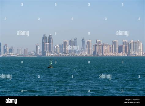 Doha, Qatar - March 18, 2023: Doha skyline view from Old Doha port ...