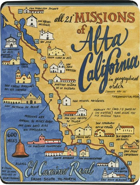 California Missions Map For Kids - Printable Maps