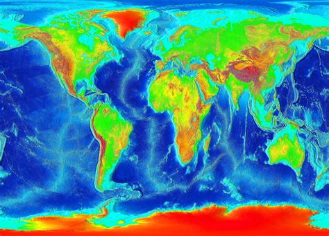 Elevation Map Of Earth