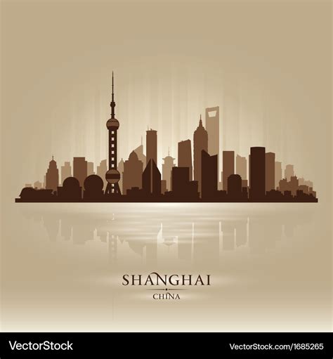 Shanghai china city skyline silhouette Royalty Free Vector