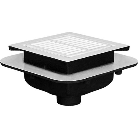 Josam 12" Square Cast Iron Floor Sink with Cast Iron Grate