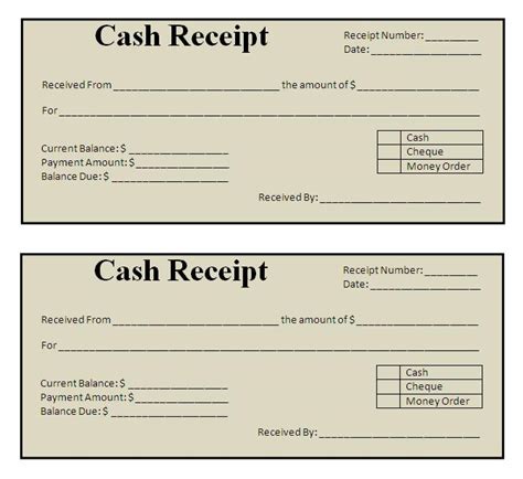 Receipt Form - Free Printable Documents