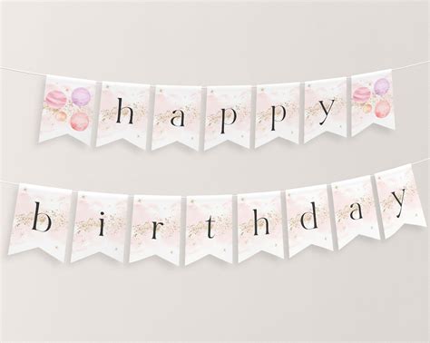 Happy Birthday Banner Printable, Happy 1st Birthday Banner, Space First ...