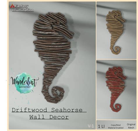 Fantasy Illumination - Driftwood Seahorse and Celtic Symbol Wall Decor | Love to Decorate
