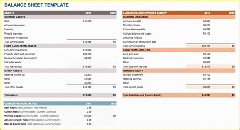 Simple Balance Sheet Template Google Sheets