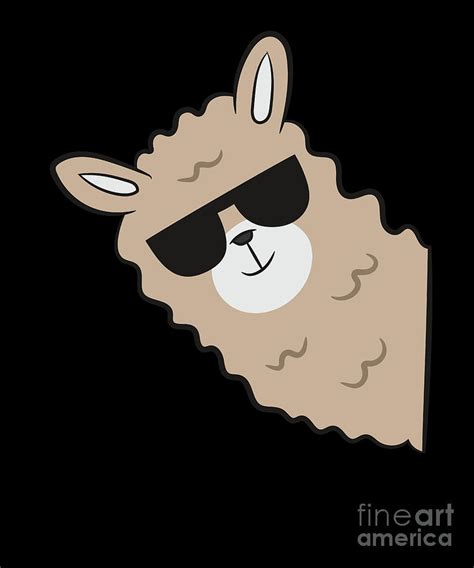 Llama with Sunglasses Funny Llama Digital Art by EQ Designs | Fine Art America