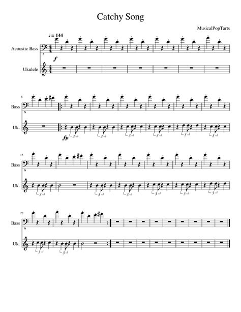 Catchy Song Sheet music for Bass guitar, Ukulele (Mixed Duet) | Musescore.com