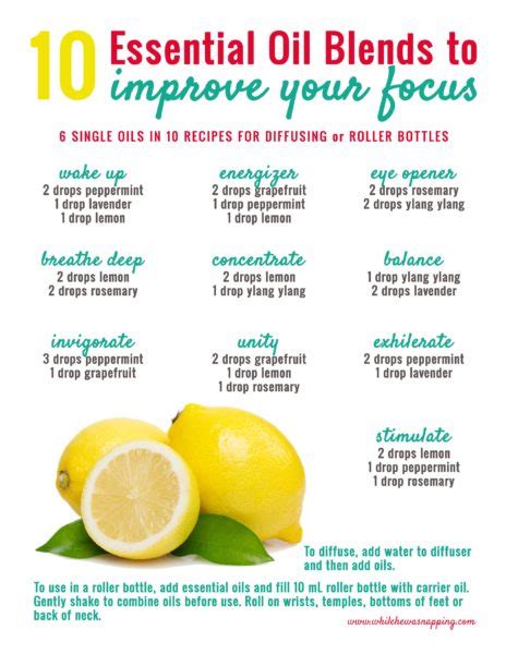 10 Essential Oil Recipes that will Help You Focus | While He Was Napping