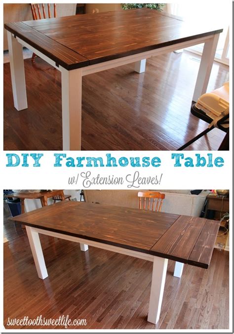 DIY Farmhouse Table with Extension Leaves (with Plans!) - Sweet Tooth ...