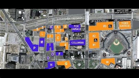 Parking maps for Detroit Tigers, Detroit Lions Monday games