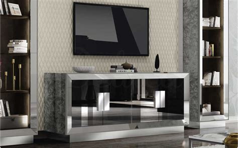 Carmella Italian Designer Grey Gloss Sideboard with Glass Doors