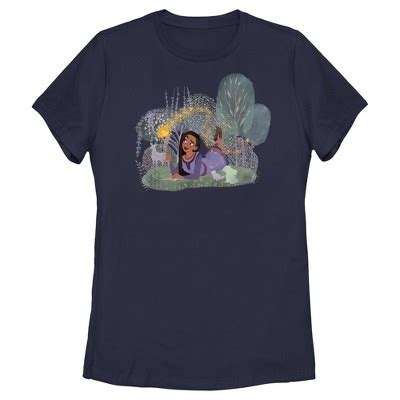 Women's Disney Wish Asha Make A Disney Wish T-shirt - Navy Blue - Large ...