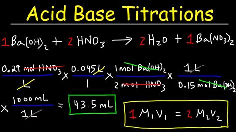 Acid Base Titration Problems, Basic Introduction, Calculations, Examples, Solution Stoichiometry ...