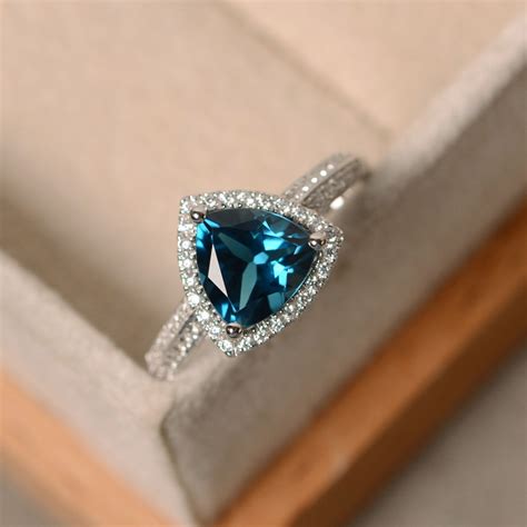 London Blue Topaz Ring Engagement Ring Blue Topaz Ring - Etsy